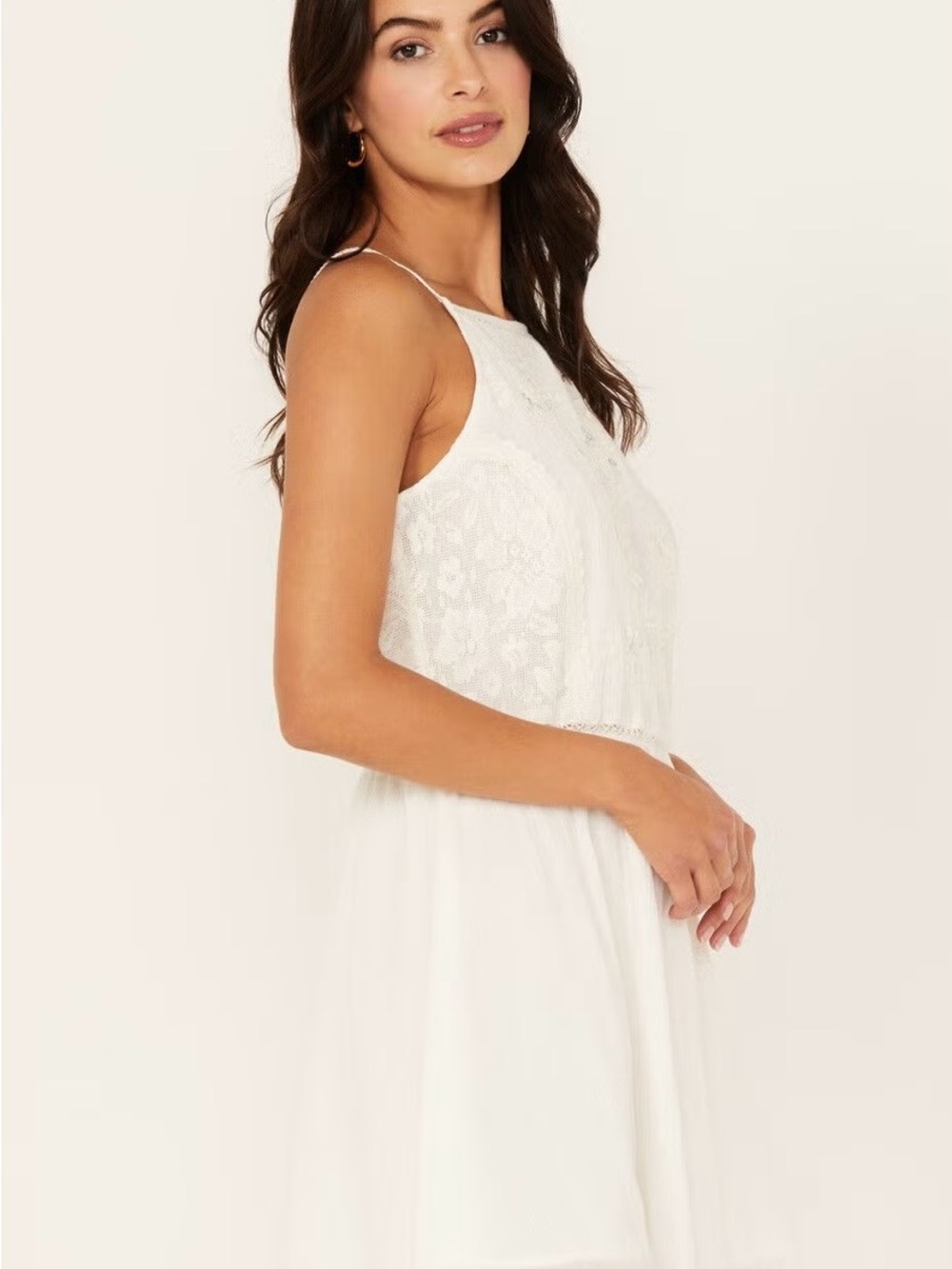 Country White Embroidered Halter Mini Dress - Picture 4 of 11